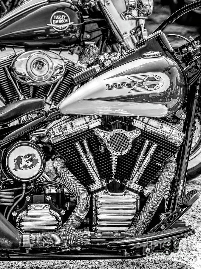 Harleys Black and White Photograph by Tim Gainey | Fine Art America