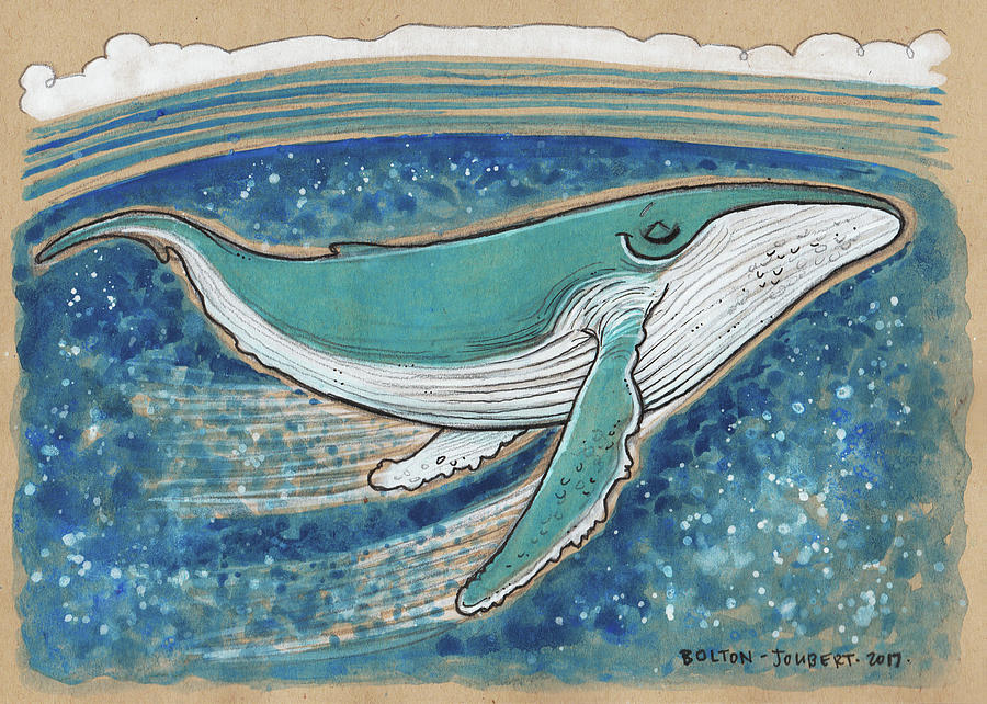 Whale Mixed Media - Harmonious Humpback Whale by Maria Bolton-Joubert
