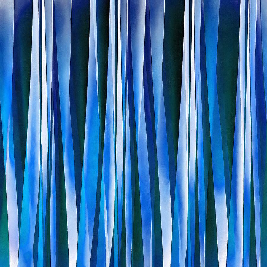 Harmony and Peace Blue Striped Abstract Pattern Digital Art by Taiche Acrylic Art