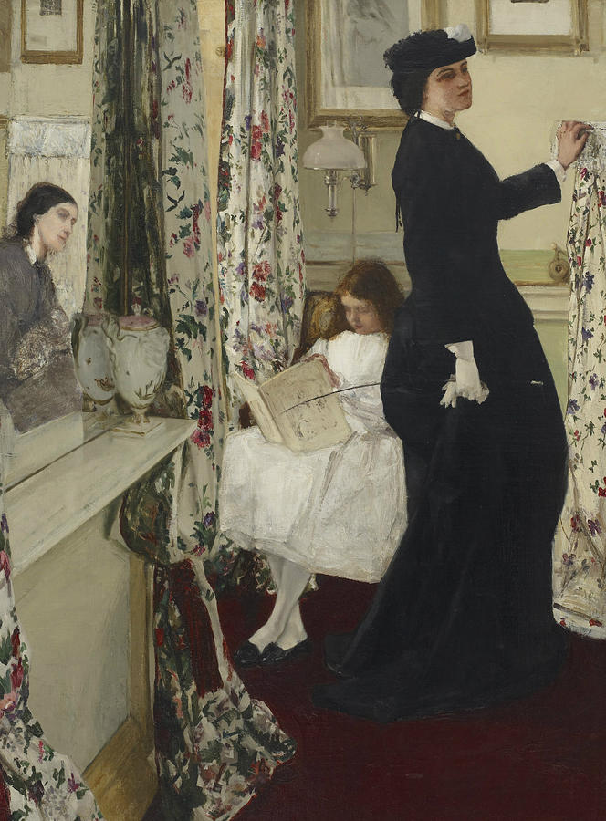 Harmony in Green and Rose The Music Room  Painting by James Abbott McNeill Whistler