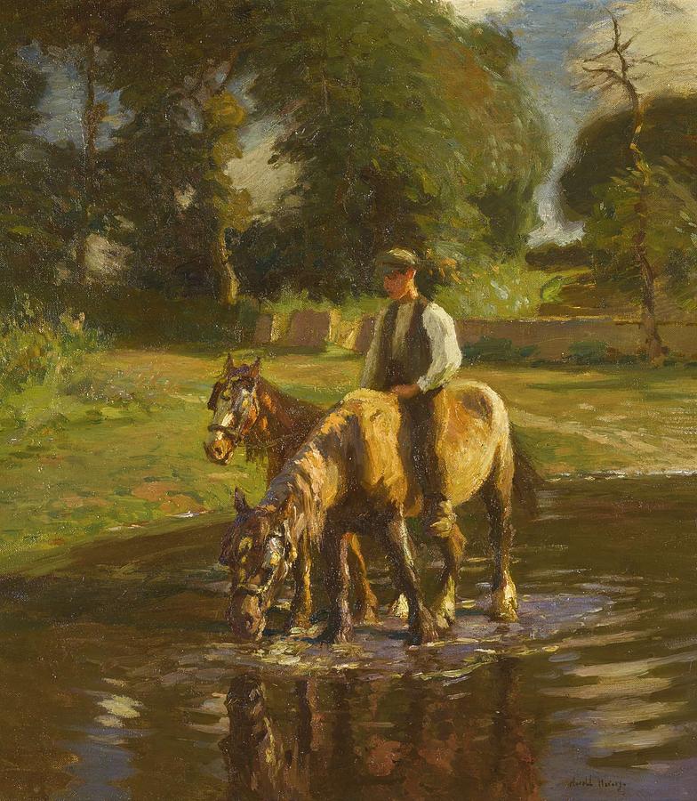 Harold Harvey 1874-1941 THE WATERING PLACE Painting by Harold Harvey ...