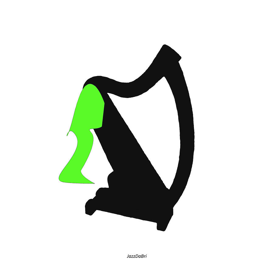 Harp in Green Digital Art by David Bridburg