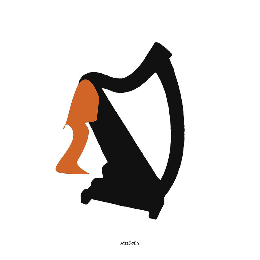 Harp in Orange Digital Art by David Bridburg