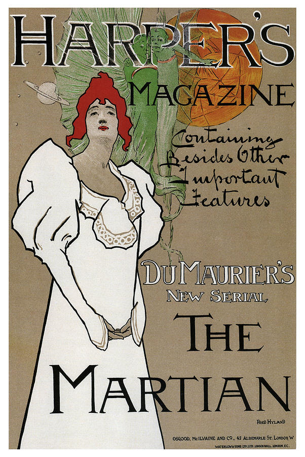 Harpers Magazine - The Martian - Vintage Art Nouveau Poster Mixed Media