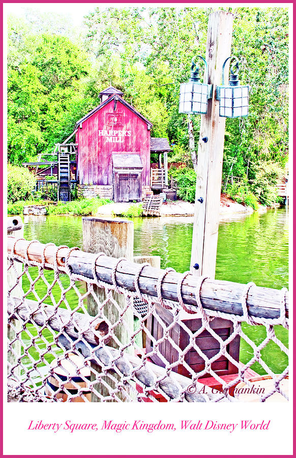 Harpers Mill Shack, Riverboat Ride, Liberty Squarre, Walt Disne Photograph by A Macarthur Gurmankin
