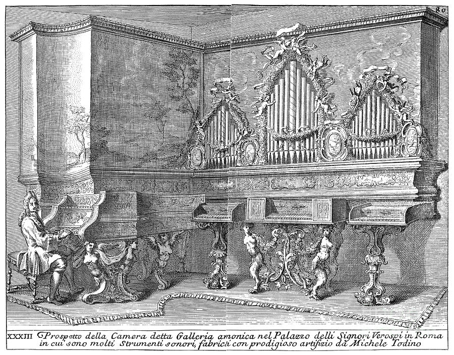Harpsichord & Spinets, 1723 Photograph by Granger
