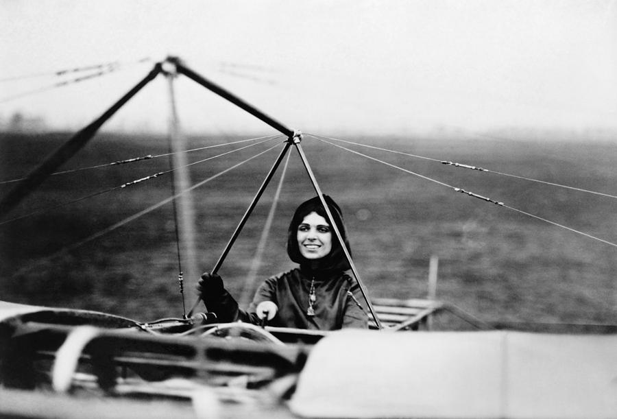 Harriet Quimby in her Bleriot Monoplane Photograph by War Is Hell Store