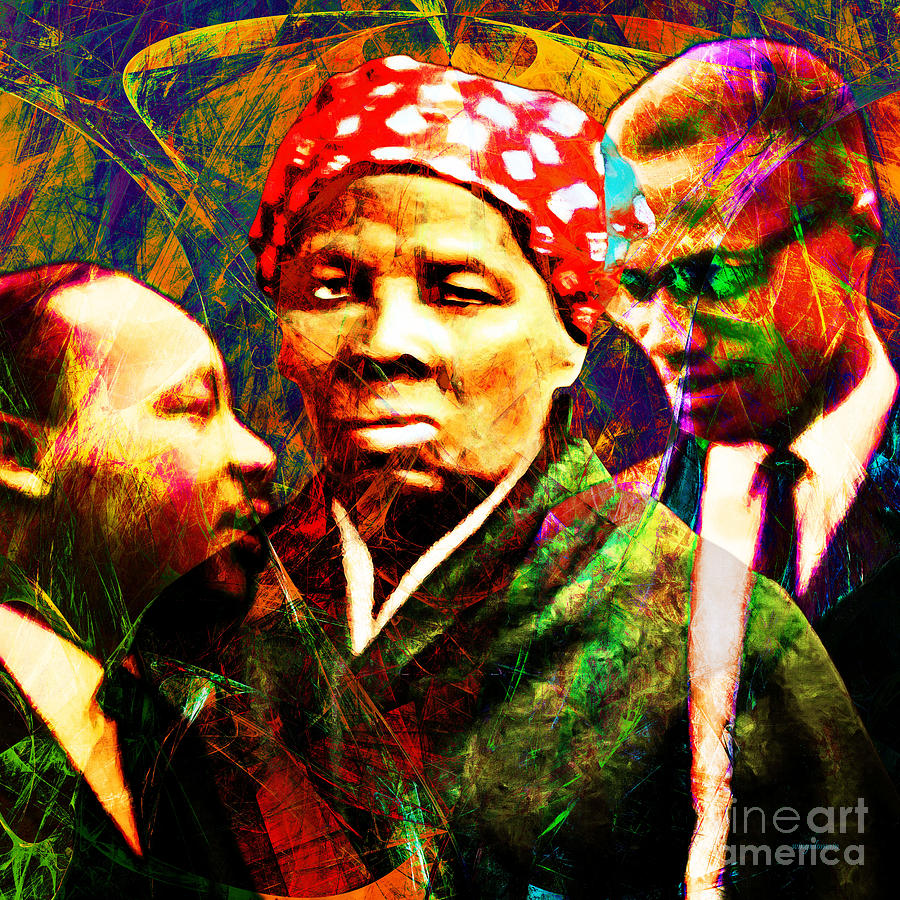 Harriet Tubman Martin Luther King Jr Malcolm X 20160421 square Photograph by Wingsdomain Art and Photography