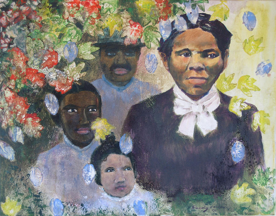 Harriet Tubman- Tears of Joy Tears of Sorrow Painting by Art Nomad Sandra  Hansen
