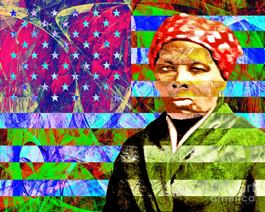 Flag Photograph - Harriet Tubman Underground Railroad American Flag 20160422 by Wingsdomain Art and Photography
