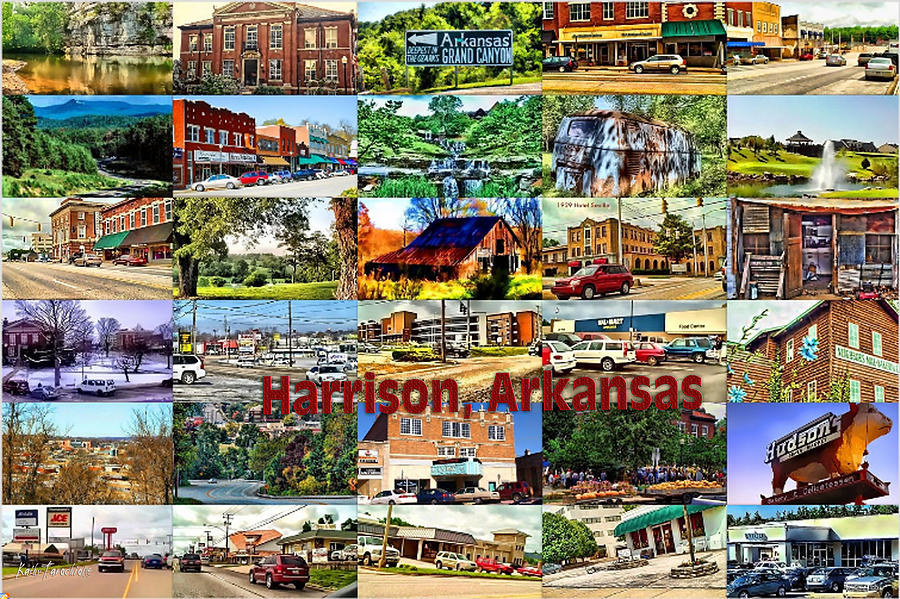 Harrison Arkansas Collage Digital Art by Kathy Tarochione