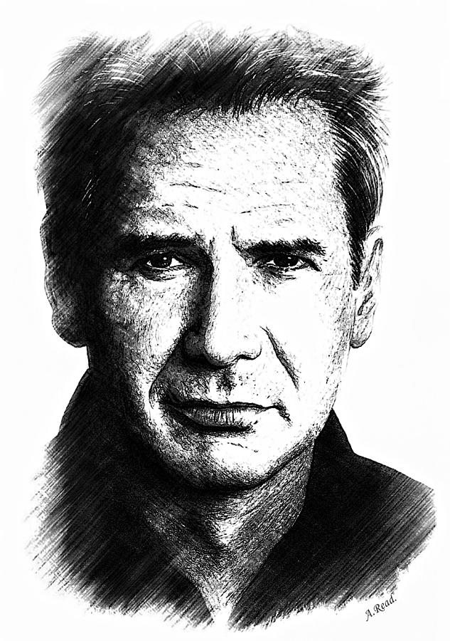 Harrison Ford sketch edit Drawing by Andrew Read