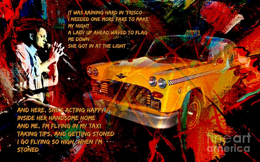 Harry Chapin Taxi Song Poster with Lyrics Mixed Media by John Malone