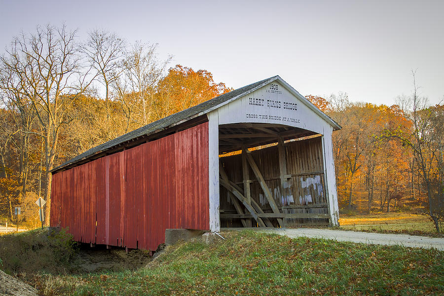 Harry Evans covered bridge Photograph by Jack R Perry