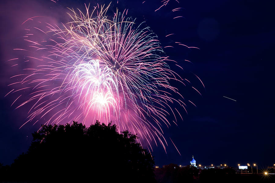 Hartford Fireworks over The Historic Colt Building Photograph by Kyle Lee