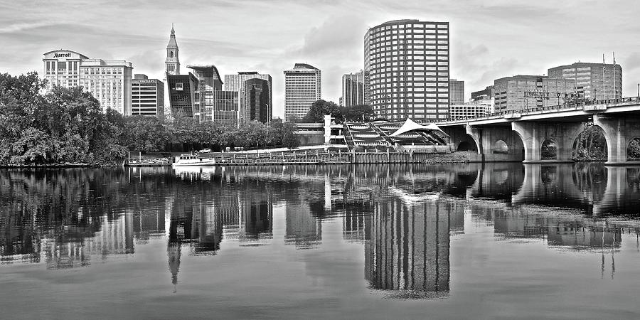 Hartford Grayscale Panorama Photograph by Frozen in Time Fine Art Photography