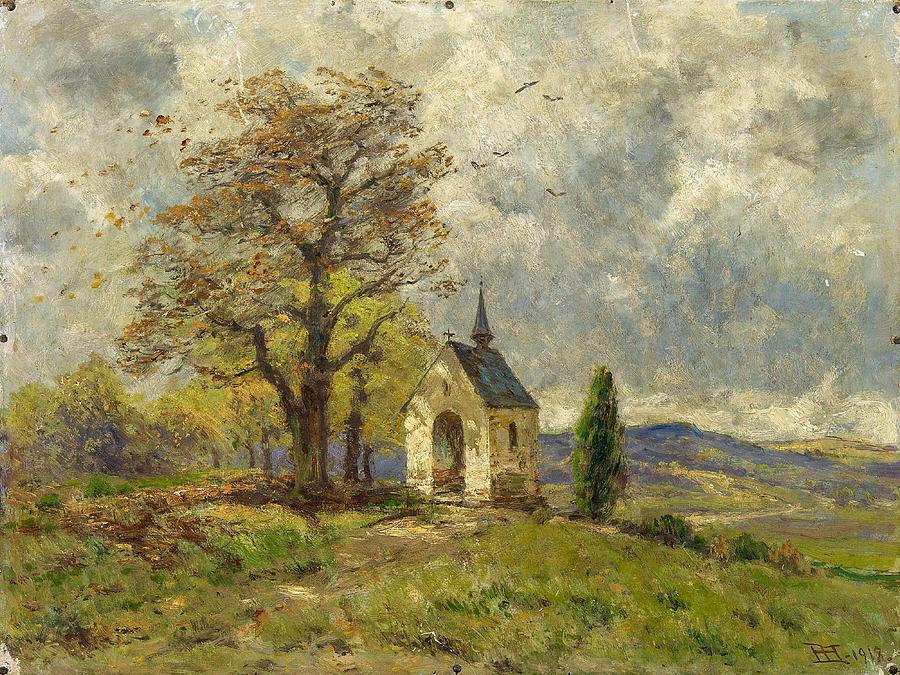 Hartung, Heinrich Coblenz 1851 - 1919 Chapel Near Mertloch In The Eifel. Painting
