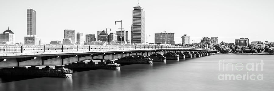 Harvard Bridge Boston Skyline Panorama Photo Photograph by Paul Velgos