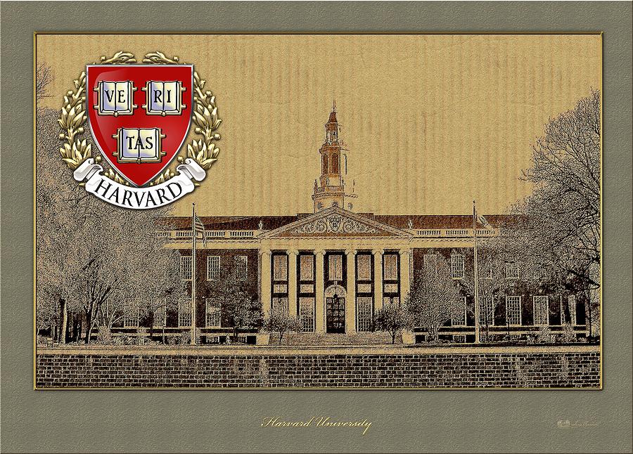 University Photograph - Harvard University Building With Seal by Serge Averbukh