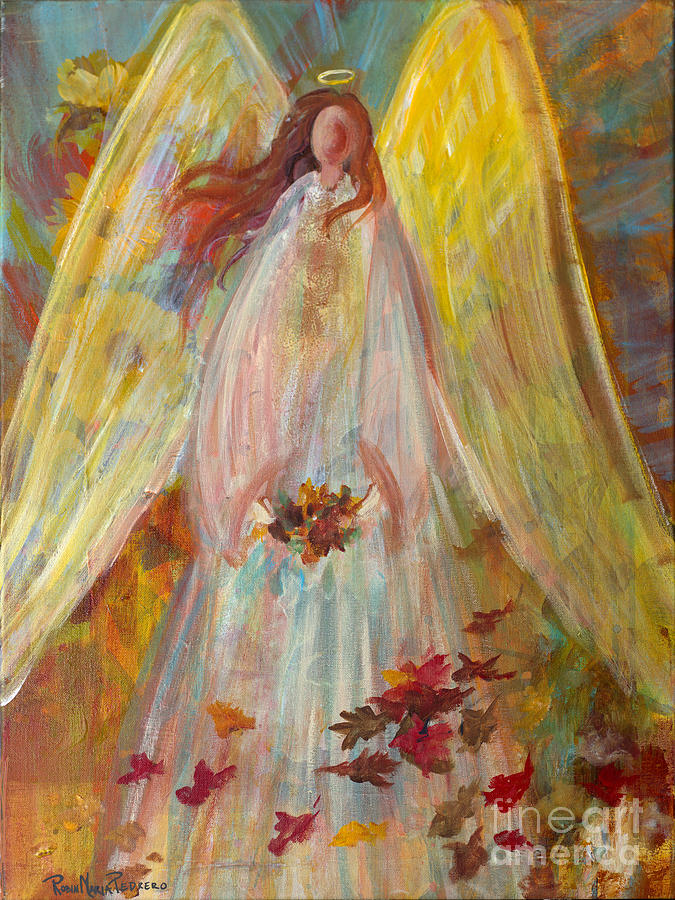 Fall Painting - Harvest Autumn Angel by Robin Pedrero