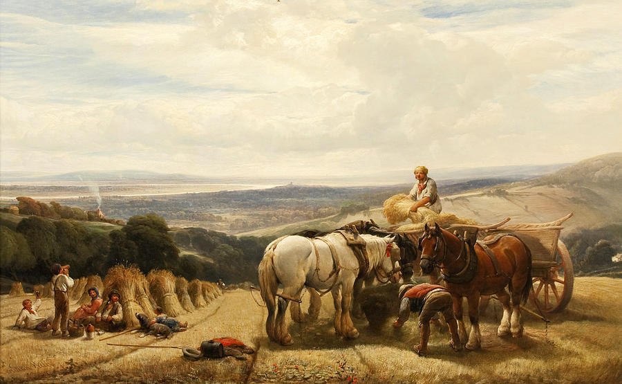 Harvest in the Severn Valley Painting by Henry Brittan Willis