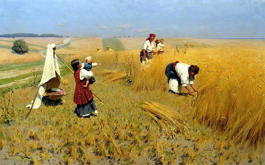 Harvest in Ukraine Painting by Mykola Pymonenko