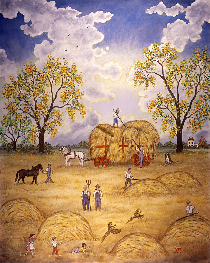 Harvest Landscape Painting - Harvest by Linda Mears