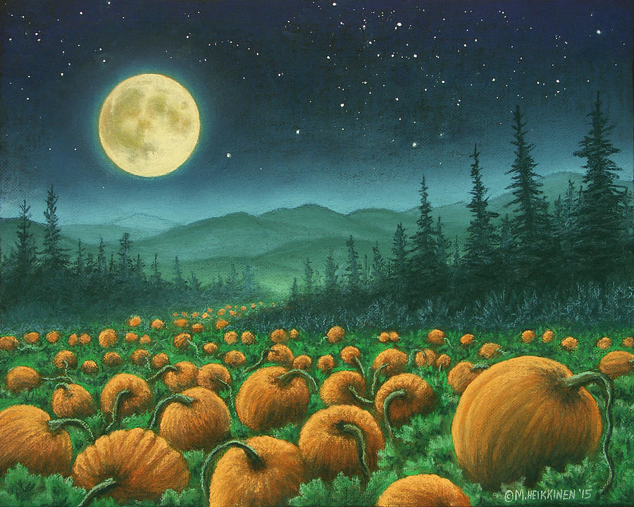 Harvest Moon 01 Pastel by Michael Heikkinen
