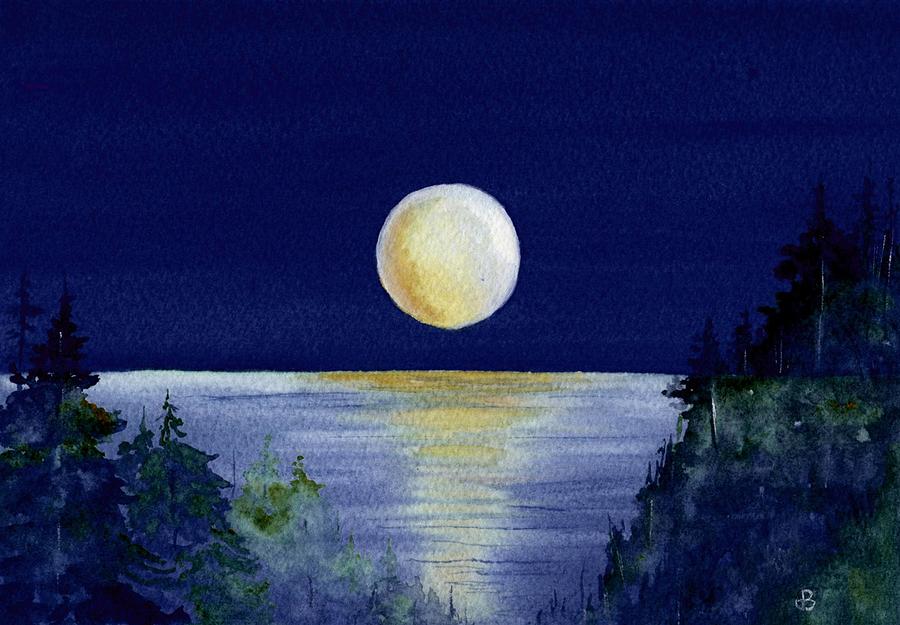 Harvest Moon Painting by Brenda Owen