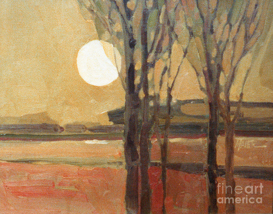 Sunset Painting - Harvest Moon by Donald Maier