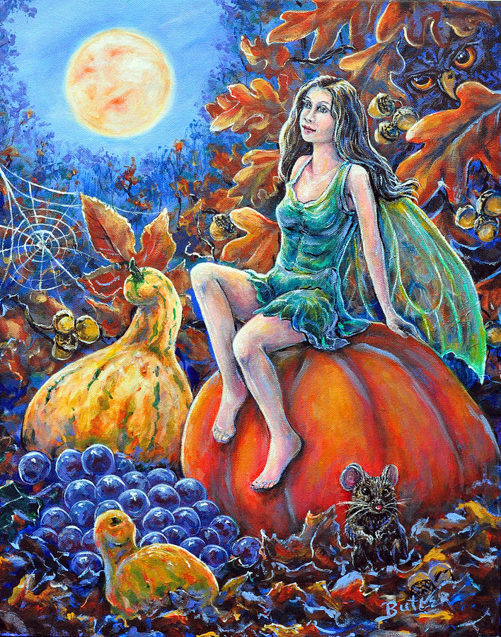 Harvest Moon Painting by Gail Butler