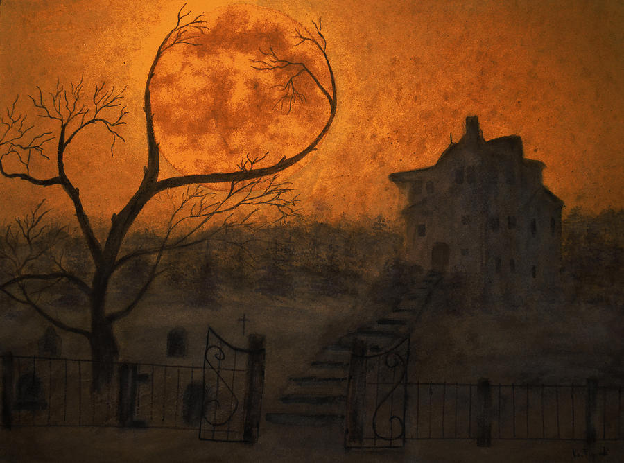 Halloween Movie Painting - Harvest Moon by Ken Figurski