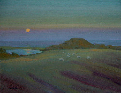 Harvest Moon Painting by Thaw Malin III - Pixels