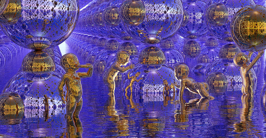 Surrealism Painting - Harvesting Hydrogen by Robby Donaghey Surrealism Painting - Harvesting Hydrogen by Robby Donaghey