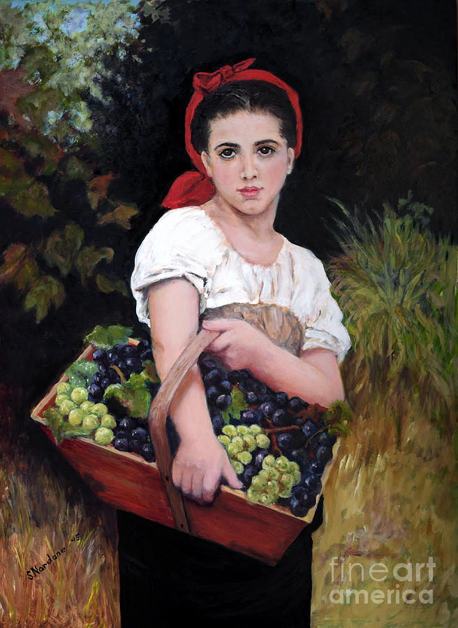 Harvesting the Grapes Painting by Sandra Nardone