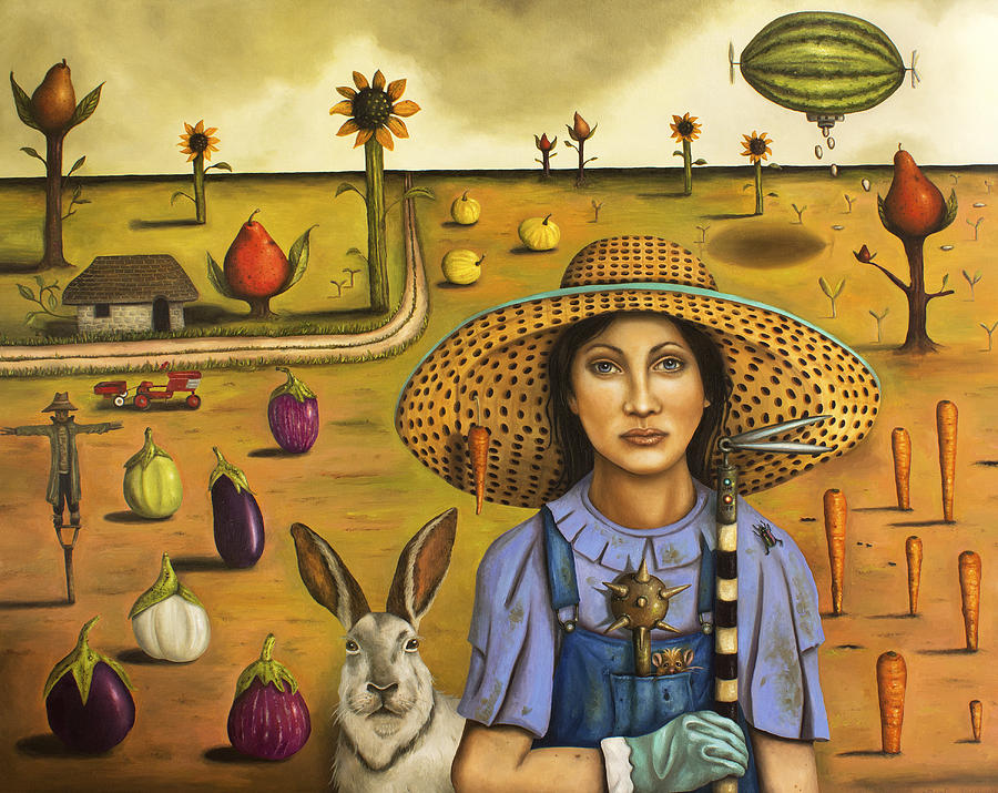 Fantasy Painting - Harvey and The Eccentric Farmer by Leah Saulnier The Painting Maniac