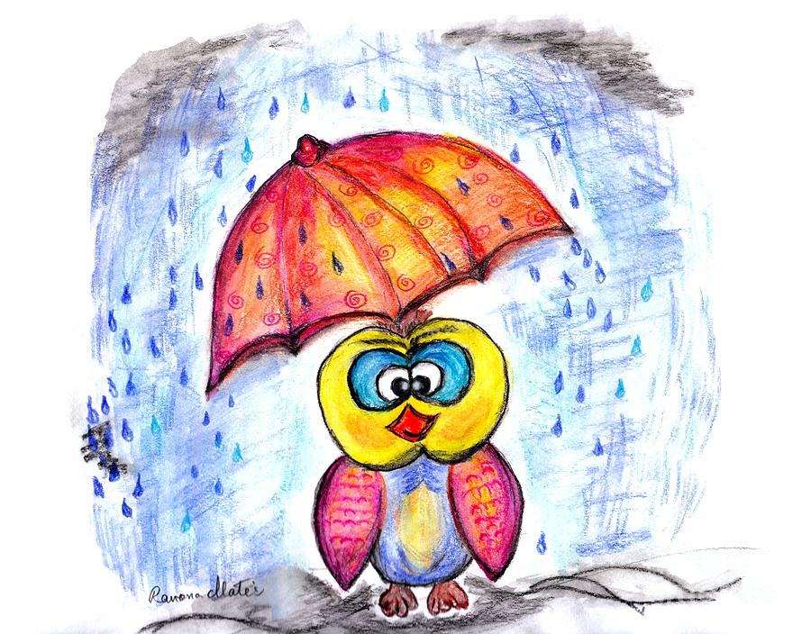 Has it stopped raining yet?  Drawing by Ramona Matei