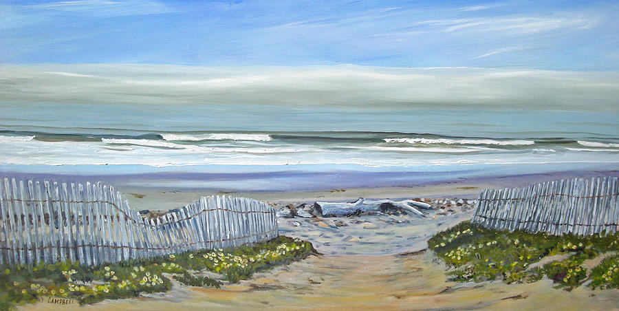 Haskells Beach Morning Painting by Jeffrey Campbell