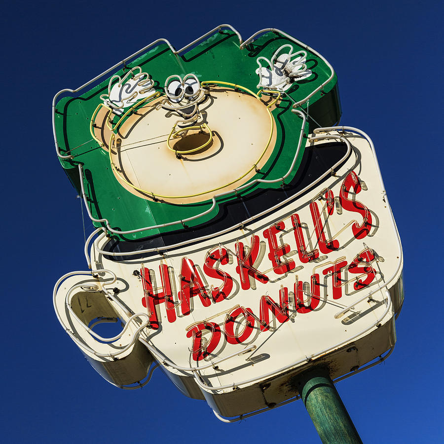 Donut Photograph - Haskells Donuts Sign #1 by Stephen Stookey