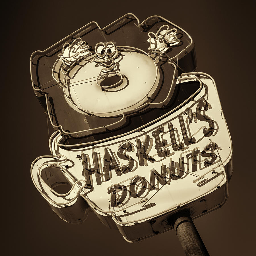 Haskells Donuts Sign #3 Photograph by Stephen Stookey