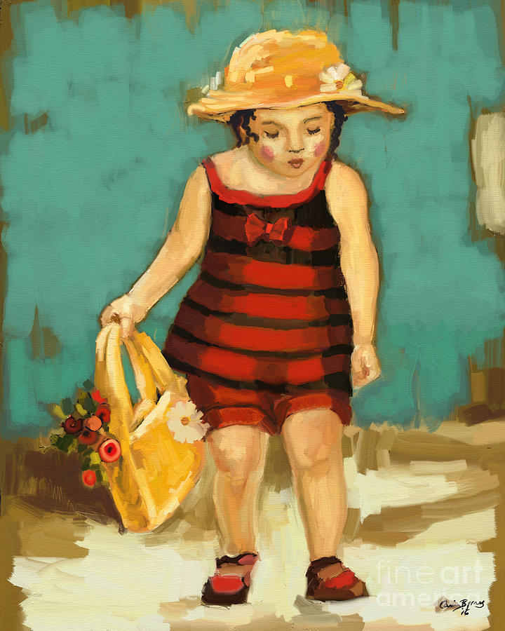Hat and Bag Painting by Carrie Joy Byrnes