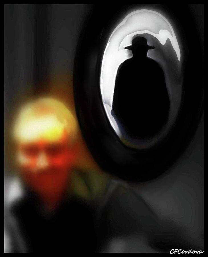 Hat Man/Shadow Person Digital Art by Carmen Cordova