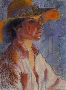 Hat Series Summer Glow Painting by Helen Hickey Hat Series Summer Glow Painting by Helen Hickey