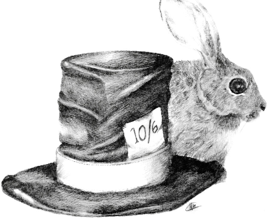 Hatter and the hare Drawing by Meagan  Visser