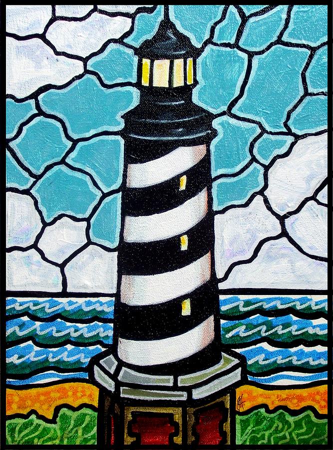 Hatteras Island Lighthouse Painting by Jim Harris