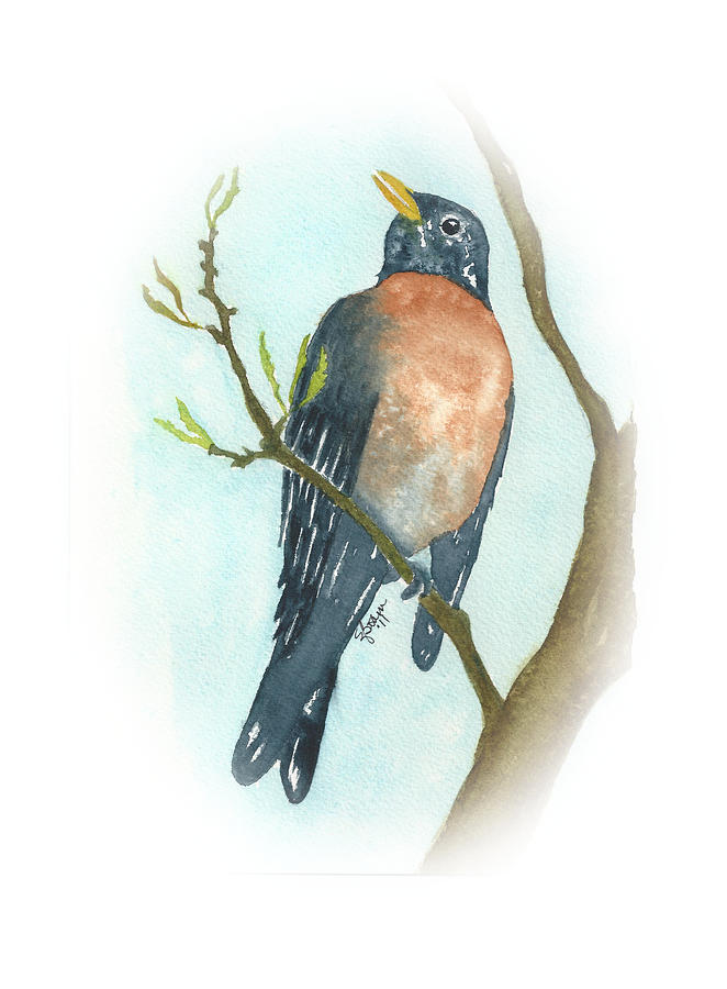 Haughty Robin Painting by Elise Boam