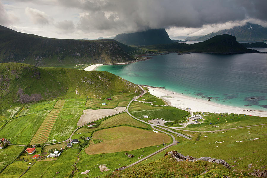 Haukland Valley And Beach From Mannen Photograph