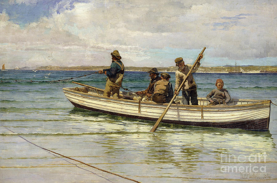 Hauling in the Catch Painting by William Henry Bartlett