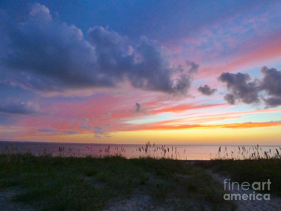 Haulover Sunset on Pamlico Sound Photograph by Jean Wright