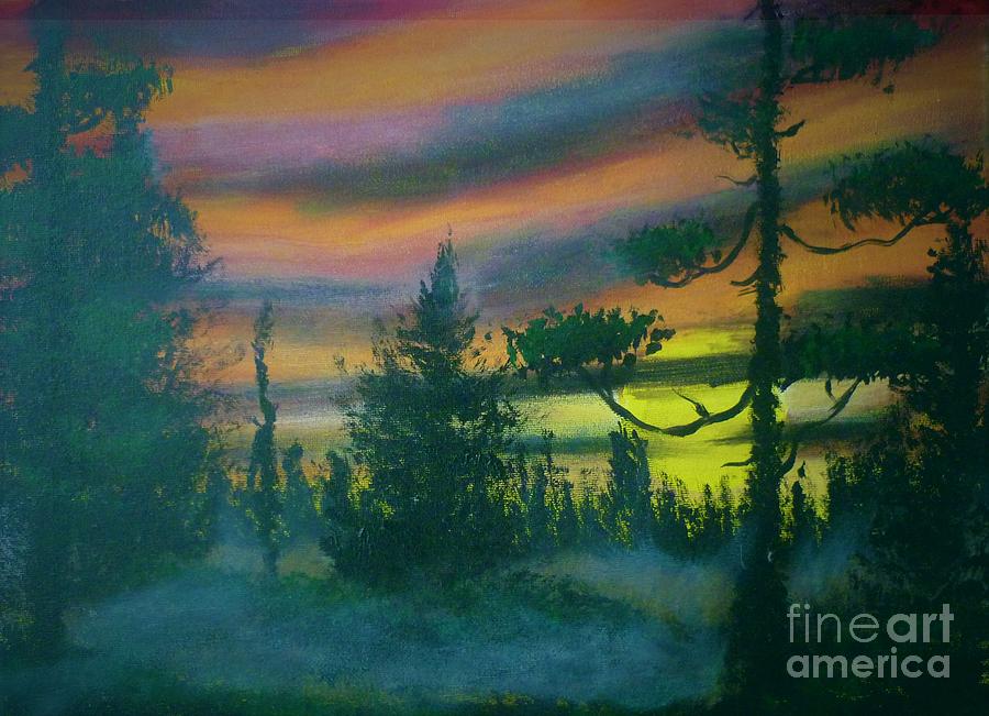Sunset Painting - Haunted by Andreea Moldovan